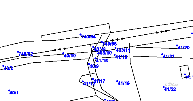Parcela st. 403/10 v KÚ Počaply nad Loučnou, Katastrální mapa