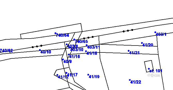 Parcela st. 403/11 v KÚ Počaply nad Loučnou, Katastrální mapa