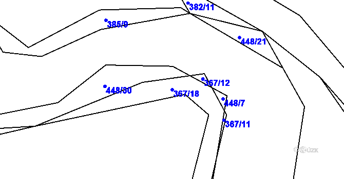 Parcela st. 367/18 v KÚ Počaply nad Loučnou, Katastrální mapa