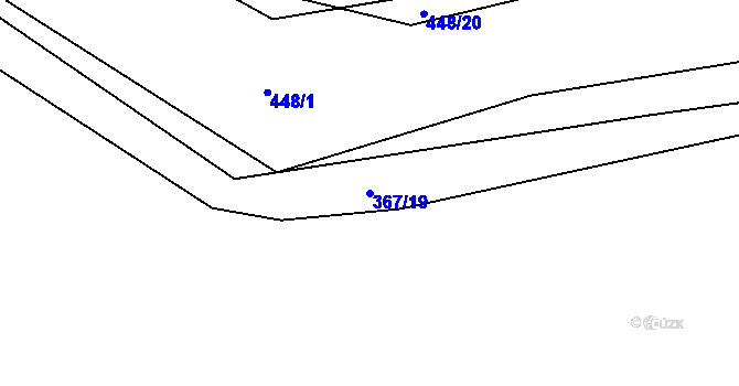Parcela st. 367/19 v KÚ Počaply nad Loučnou, Katastrální mapa