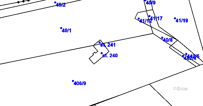 Parcela st. 240 v KÚ Počaply nad Loučnou, Katastrální mapa