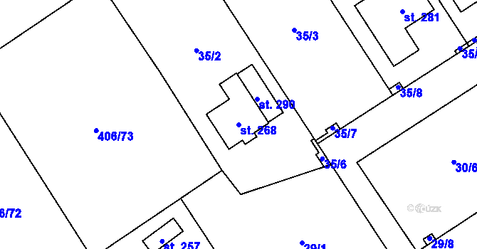Parcela st. 268 v KÚ Počaply nad Loučnou, Katastrální mapa