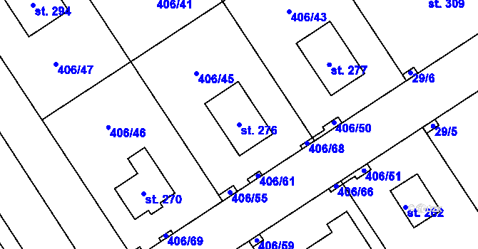 Parcela st. 276 v KÚ Počaply nad Loučnou, Katastrální mapa