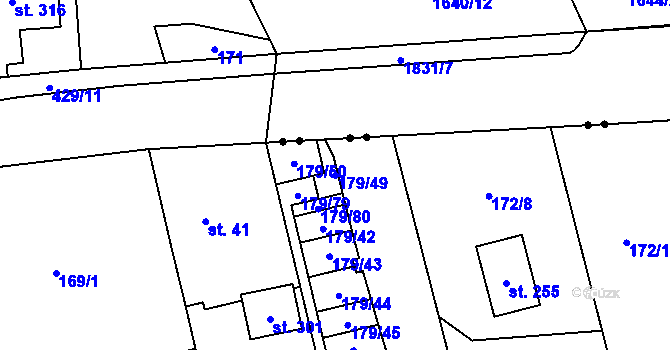 Parcela st. 179/49 v KÚ Počaply nad Loučnou, Katastrální mapa