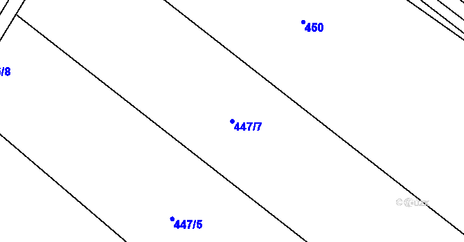 Parcela st. 447/7 v KÚ Sezemice nad Loučnou, Katastrální mapa