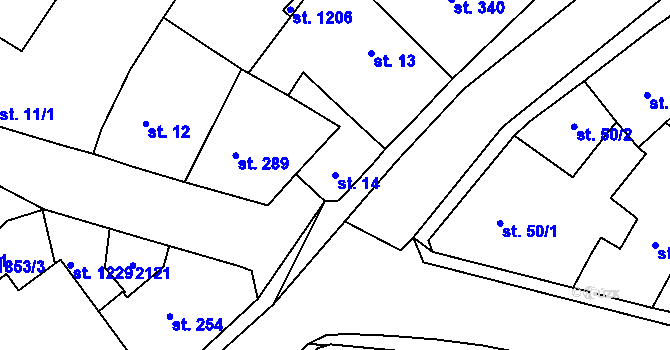 Parcela st. 14 v KÚ Sezemice nad Loučnou, Katastrální mapa