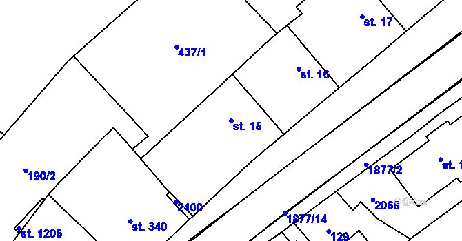 Parcela st. 15 v KÚ Sezemice nad Loučnou, Katastrální mapa