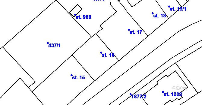 Parcela st. 16 v KÚ Sezemice nad Loučnou, Katastrální mapa