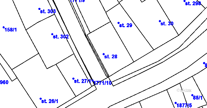 Parcela st. 28 v KÚ Sezemice nad Loučnou, Katastrální mapa
