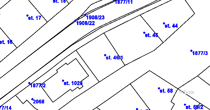 Parcela st. 46/1 v KÚ Sezemice nad Loučnou, Katastrální mapa