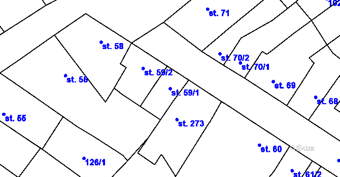 Parcela st. 59/1 v KÚ Sezemice nad Loučnou, Katastrální mapa