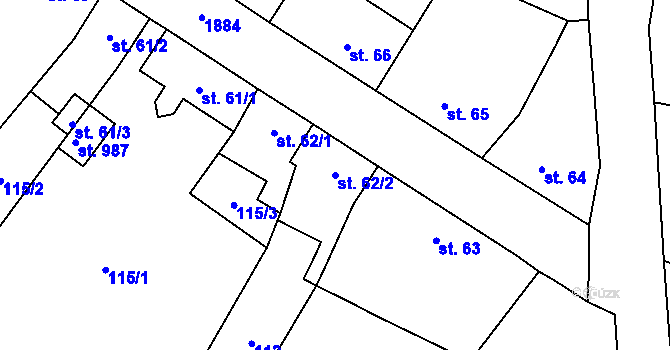 Parcela st. 62/2 v KÚ Sezemice nad Loučnou, Katastrální mapa