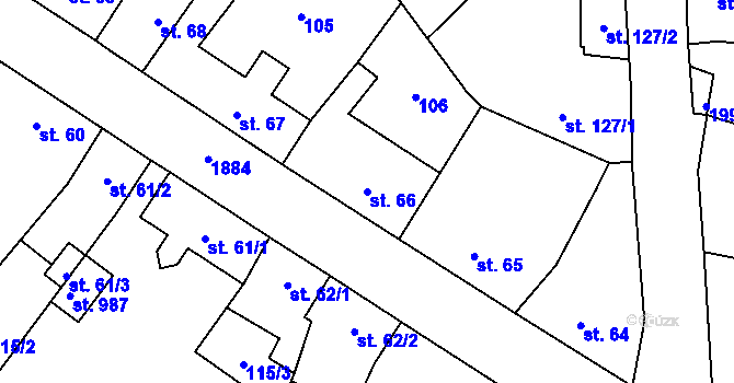 Parcela st. 66 v KÚ Sezemice nad Loučnou, Katastrální mapa