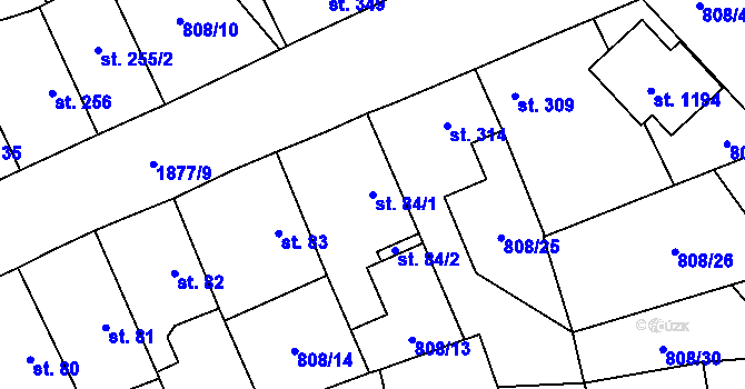 Parcela st. 84/1 v KÚ Sezemice nad Loučnou, Katastrální mapa
