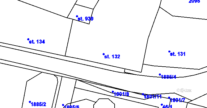 Parcela st. 132 v KÚ Sezemice nad Loučnou, Katastrální mapa