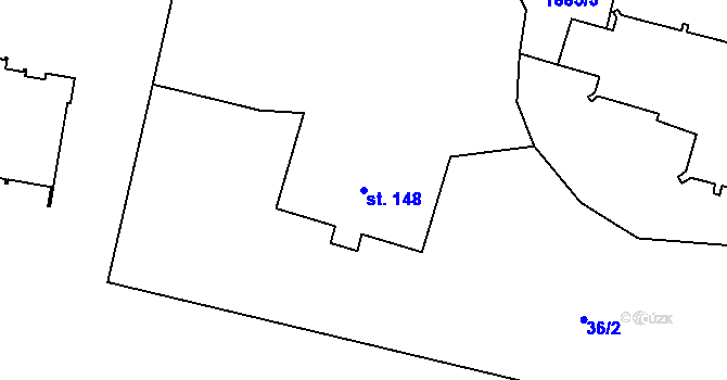 Parcela st. 148 v KÚ Sezemice nad Loučnou, Katastrální mapa
