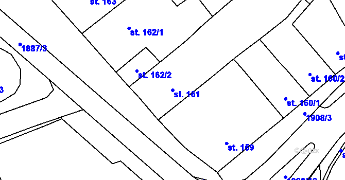 Parcela st. 161 v KÚ Sezemice nad Loučnou, Katastrální mapa
