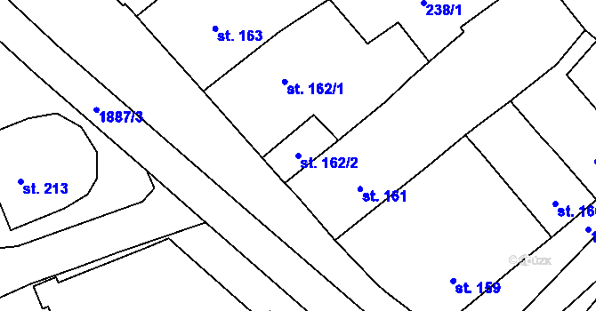 Parcela st. 162/2 v KÚ Sezemice nad Loučnou, Katastrální mapa