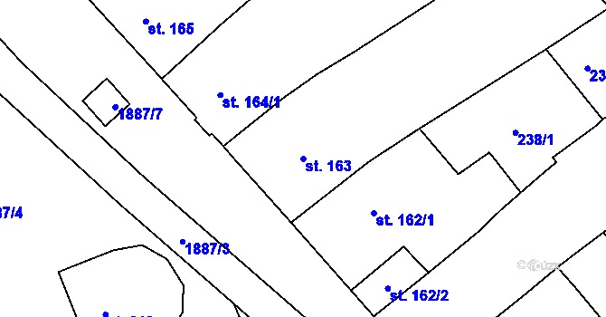 Parcela st. 163 v KÚ Sezemice nad Loučnou, Katastrální mapa