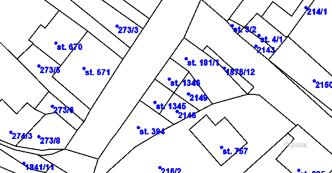 Parcela st. 181/2 v KÚ Sezemice nad Loučnou, Katastrální mapa