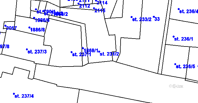 Parcela st. 231/2 v KÚ Sezemice nad Loučnou, Katastrální mapa