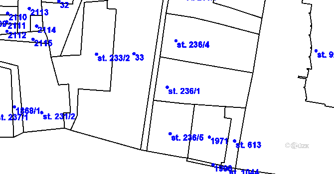 Parcela st. 236/1 v KÚ Sezemice nad Loučnou, Katastrální mapa