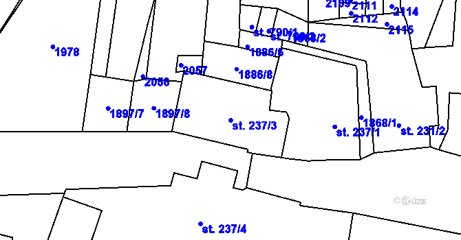 Parcela st. 237/3 v KÚ Sezemice nad Loučnou, Katastrální mapa