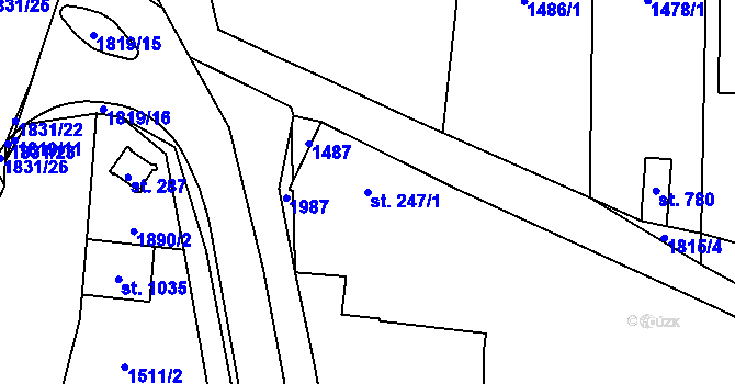 Parcela st. 247/1 v KÚ Sezemice nad Loučnou, Katastrální mapa