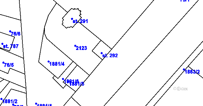 Parcela st. 292 v KÚ Sezemice nad Loučnou, Katastrální mapa