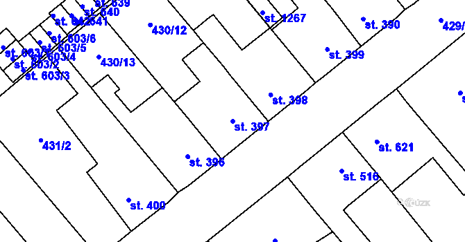 Parcela st. 397 v KÚ Sezemice nad Loučnou, Katastrální mapa