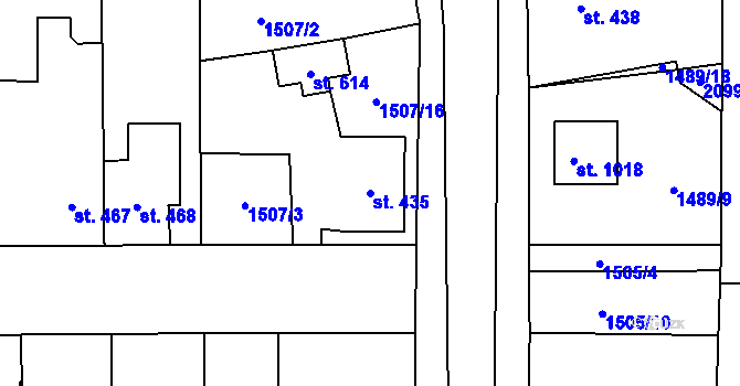 Parcela st. 435 v KÚ Sezemice nad Loučnou, Katastrální mapa