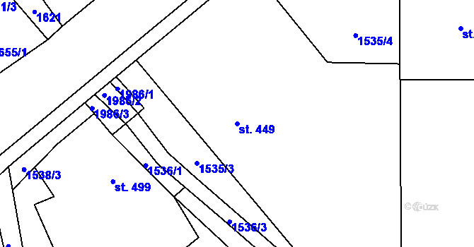 Parcela st. 449 v KÚ Sezemice nad Loučnou, Katastrální mapa