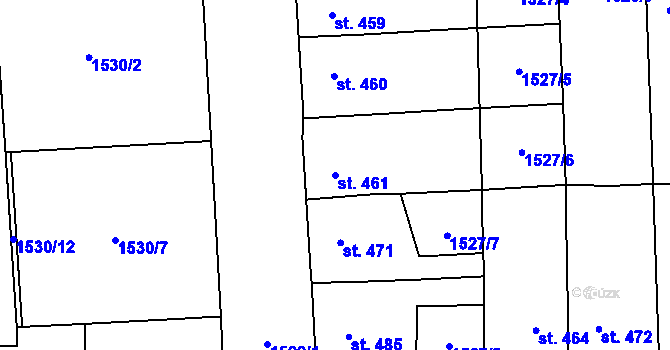 Parcela st. 461 v KÚ Sezemice nad Loučnou, Katastrální mapa