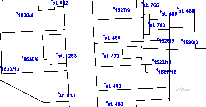 Parcela st. 473 v KÚ Sezemice nad Loučnou, Katastrální mapa