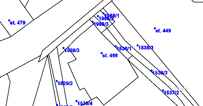 Parcela st. 499 v KÚ Sezemice nad Loučnou, Katastrální mapa
