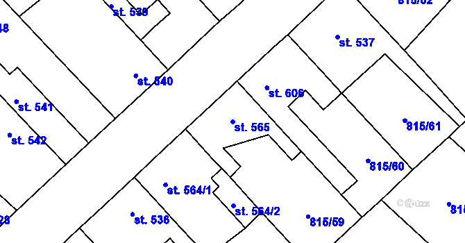 Parcela st. 565 v KÚ Sezemice nad Loučnou, Katastrální mapa