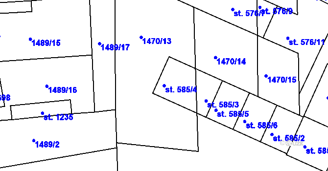 Parcela st. 585/4 v KÚ Sezemice nad Loučnou, Katastrální mapa