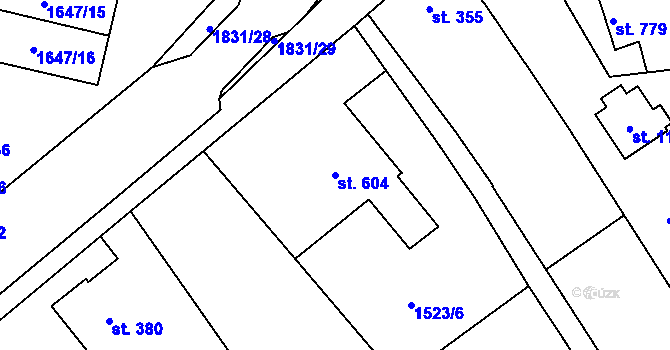 Parcela st. 604 v KÚ Sezemice nad Loučnou, Katastrální mapa