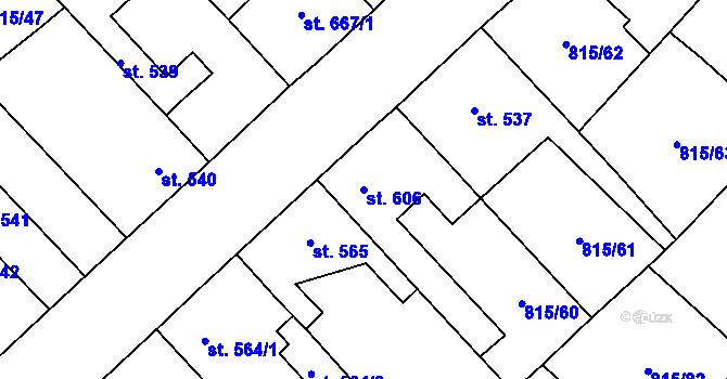 Parcela st. 606 v KÚ Sezemice nad Loučnou, Katastrální mapa