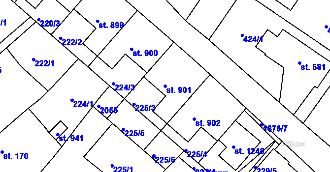 Parcela st. 901 v KÚ Sezemice nad Loučnou, Katastrální mapa