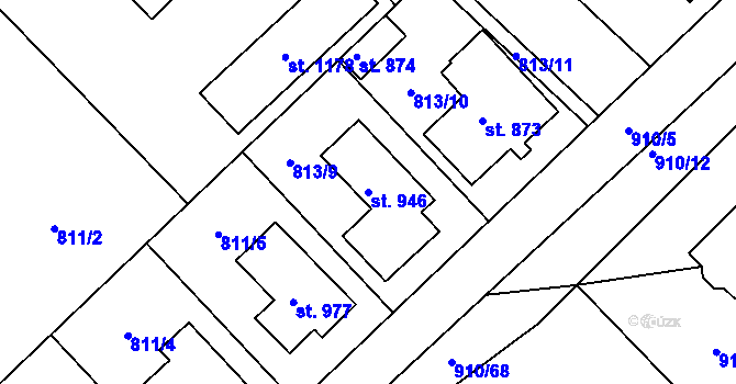 Parcela st. 946 v KÚ Sezemice nad Loučnou, Katastrální mapa