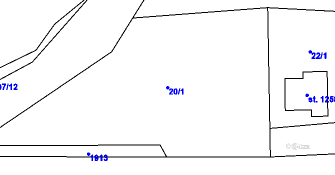 Parcela st. 20/1 v KÚ Sezemice nad Loučnou, Katastrální mapa