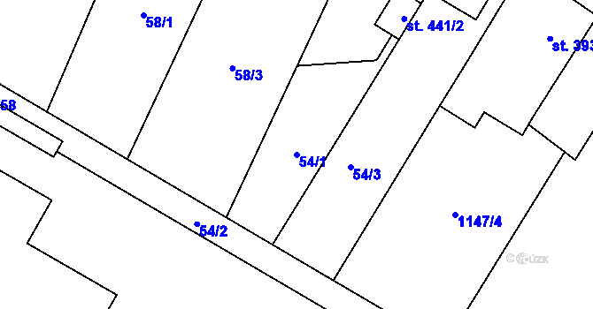 Parcela st. 54/1 v KÚ Sezemice nad Loučnou, Katastrální mapa