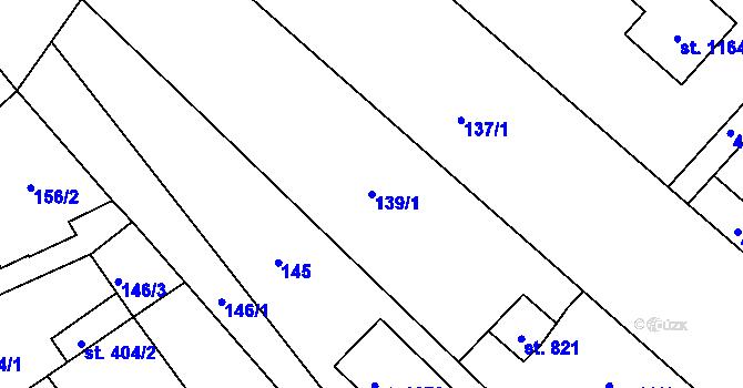 Parcela st. 139/1 v KÚ Sezemice nad Loučnou, Katastrální mapa