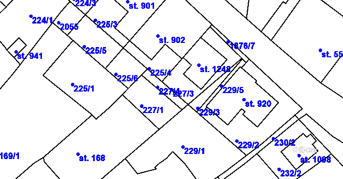Parcela st. 227/3 v KÚ Sezemice nad Loučnou, Katastrální mapa