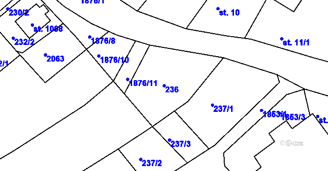 Parcela st. 236 v KÚ Sezemice nad Loučnou, Katastrální mapa