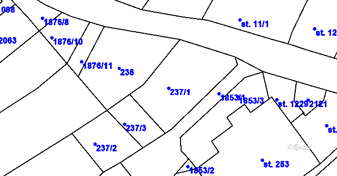Parcela st. 237/1 v KÚ Sezemice nad Loučnou, Katastrální mapa
