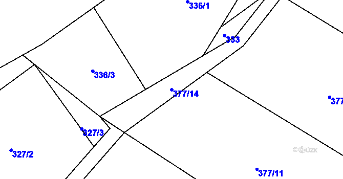Parcela st. 377/14 v KÚ Sezemice nad Loučnou, Katastrální mapa
