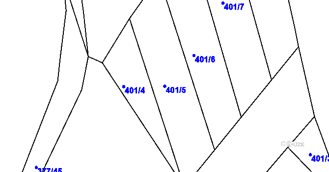 Parcela st. 401/5 v KÚ Sezemice nad Loučnou, Katastrální mapa
