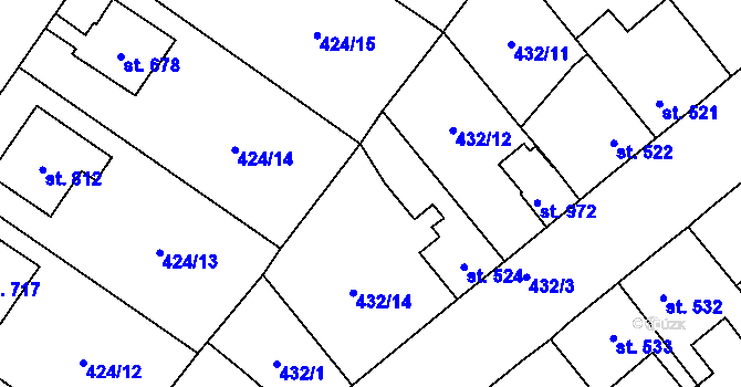 Parcela st. 432/13 v KÚ Sezemice nad Loučnou, Katastrální mapa